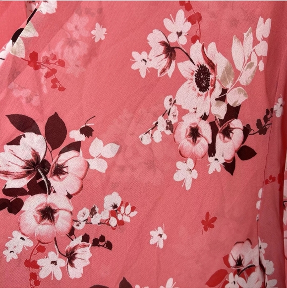 Torrid chiffon floral kimono size 3/4 pink cherry blossom print - Picture 7 of 14